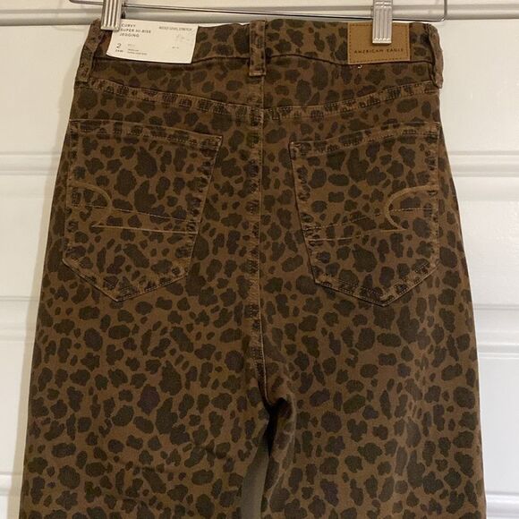 NWT NEW American Eagle Animal Print Curvy Super Hi-Rise Jeggings Size 2 - Picture 6 of 6